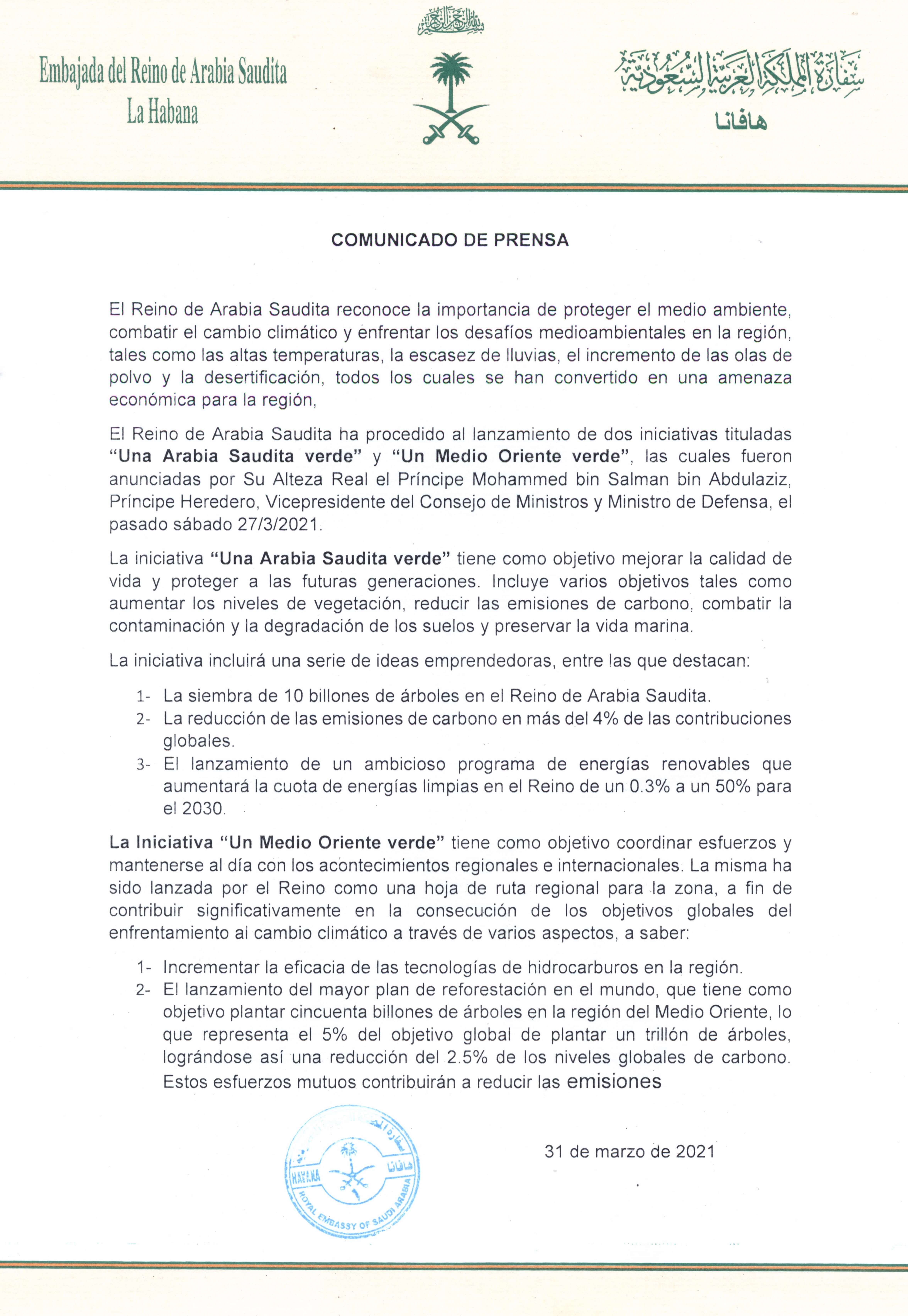 Comunicado de Prensa